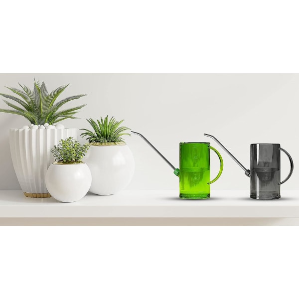 Brilliest Lang Spout Plastkanne for innendørs planter  Klar målbar skala  Avtakbar tut  Liten - Hengeplanter/stueplanter Svart)