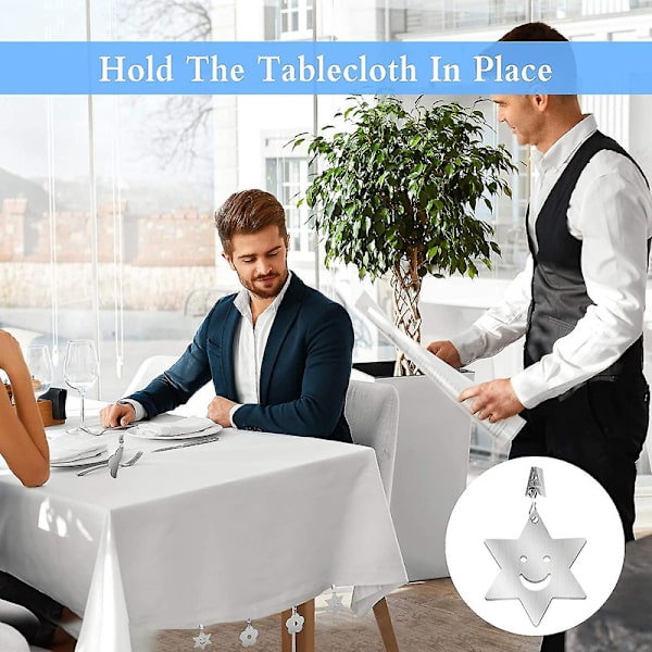 8 st tunga bordsduksklämmor i rostfritt stål för utomhusbruk, picknick, semester, kök, restaurang
