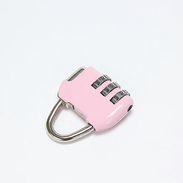 3-siffrigt kombinationshänglås, 4 mm bygeldiameter, bagagehänglås rosa 2-pack [DB]