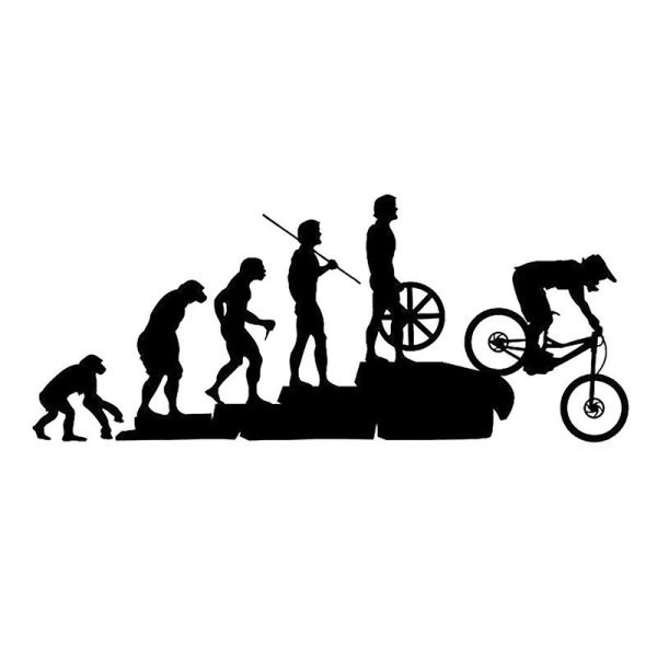 Funny Human Evolution MTB Bike Car Vehicle Reflekterende Dekaler Klistremerke Dekorasjon db Black