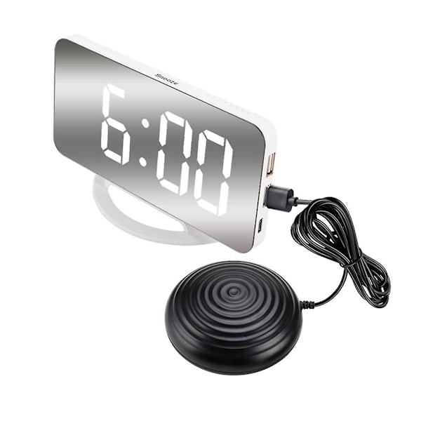 Digitalt vækkeur til teenagere, stue, LED-display, timer, vækkeur til tunge sovende, vibrator