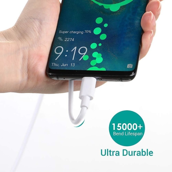 5a Typec-usb-kabel [2pack 2m] Huawei Supercharge Qc 3.0 40w Snabbladdning Kompatibel Med Huawei P30 P30 Pro P20 P20 Pro Mate 20pro Samsung Galaxy S8/