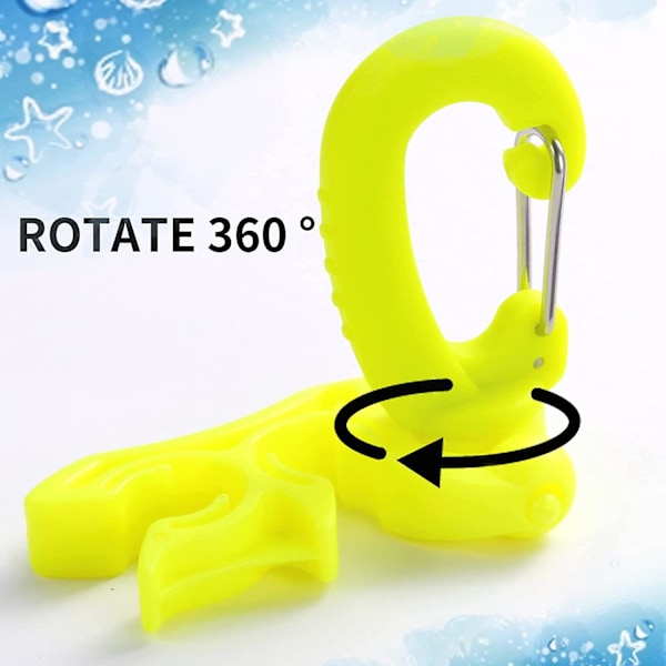 2 Pakker Scuba Slangeklips Scuba Dykking Slangeholder Klips, Dobbel BCD Slangeholder med Snapspenne [DB] As shown