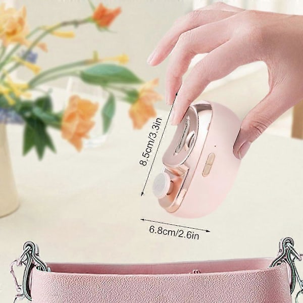 2 i 1 Automatisk Elektrisk Nagelklippare Trimmer Nagelknipsare med Lampa för Barn Vuxna [Db] Pink