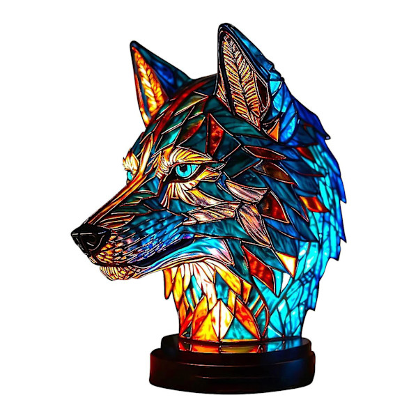 Flatt metallbordplatedekorasjon og hjemmedekorasjonsdyr bordlampe-serie [DB] wolf