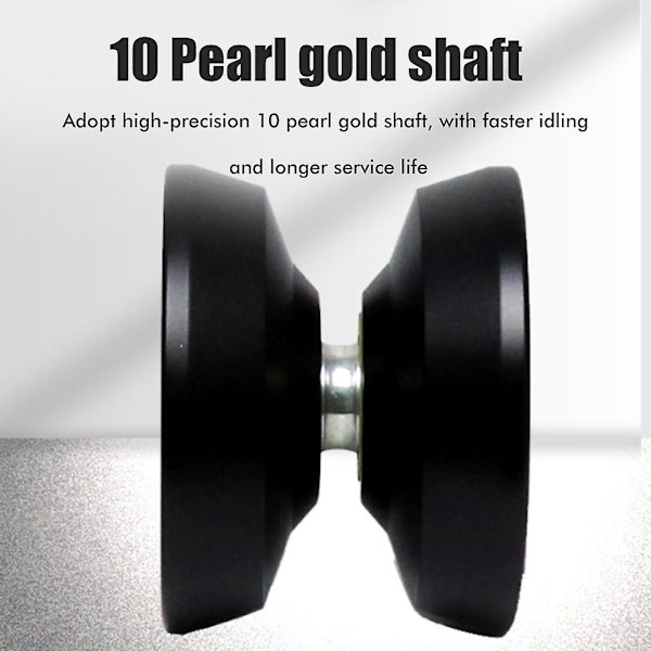 Aluminium Yoyo för barn, professionell Yoyo boll, för nybörjare Yoyo spelare, med handskar och 5 Yoyo strängar db Black Silver