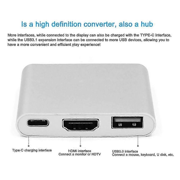Type-c - Usb-c 4k Hdmi Usb 3.0 3 in 1 -hubisovitinjohto Apple Macille [DB]