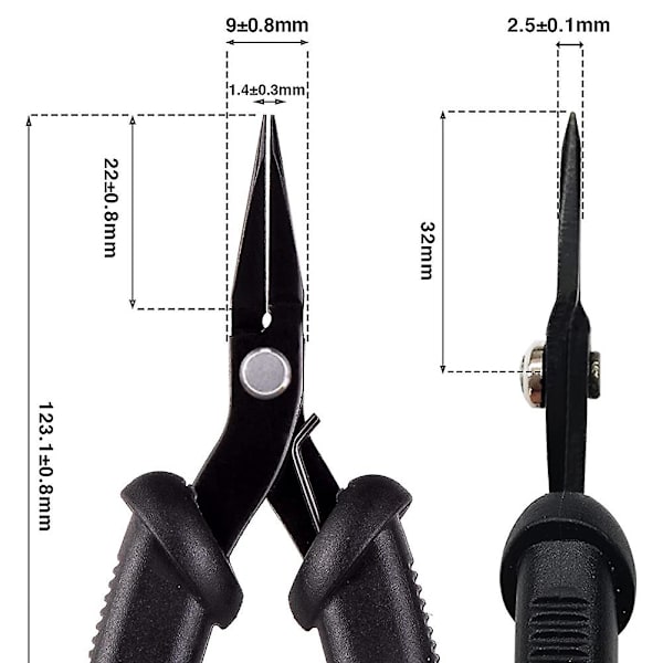 Diy-verktygssats, 2 st/set Clipper och tång med nålspets för montering av metallpussel, skärning och böjning