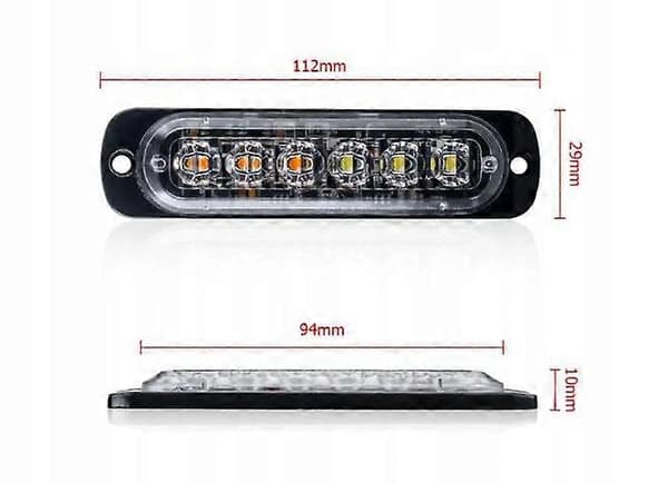 4 stk. LED Strobelys Oransje 24V Lamper [DB] orange