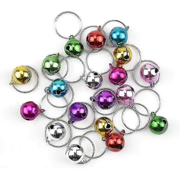 24 stk. bjelleanheng for hunde- eller kattehalsbånd, 14 mm metallkattebjelle, søte bjeller for hunder og katter, bjelleanheng db