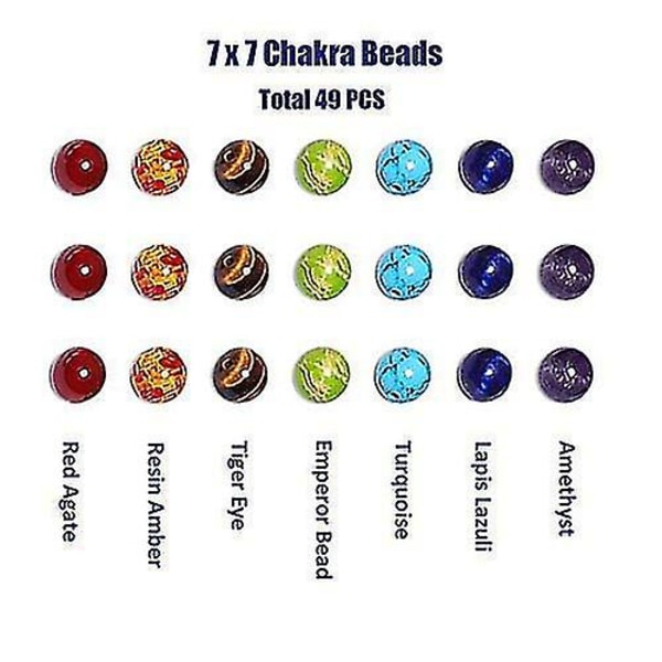 500 stk Lava Perler Kit, Lava Stone Rock Beads Chakra Beads Spacers Beads Med 2 ruller Naturlig vulkansk sten tilbehørssæt