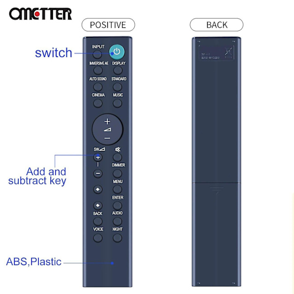 Rmt-ah507u Vaihdettava Kaukosäädin Soveltuu Sony Soundbar Ht-g700 Sa-g700 Sa-wg700 Sound Bar -järjestelmään [DB] RMT-AH507U