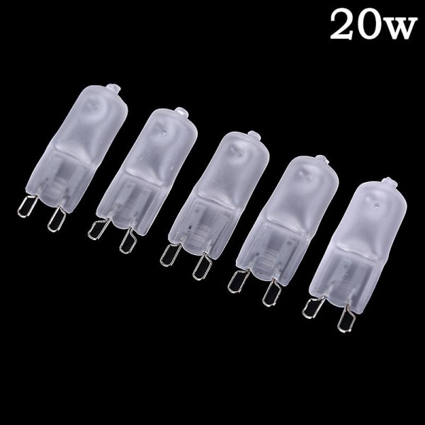 5 st Frosted Halogen G9 Dimbar Glödlampa 220v  20/40/60w Halogenljus G9 DB 40W-10PCS