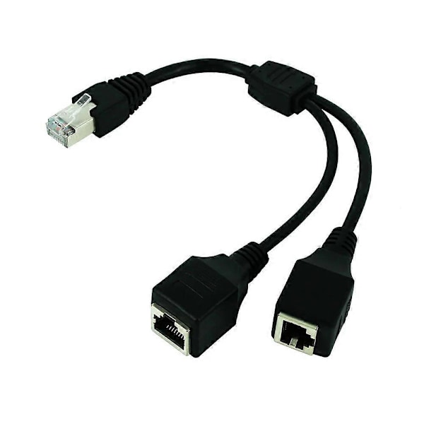 RJ45 1 Uros naar 2 Naaras Liitäntäportti LAN Ethernet Verkon Jakaja Y Vakaa Siirto Cat5e Cat5 Cat6 Helppo Sovitin Kaapeli [DB]