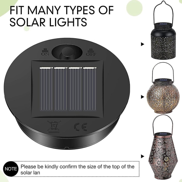 6 st solcellslampor ersättning topp 7 solcellslykta delar LED solpanel lykta lock lampor för ut