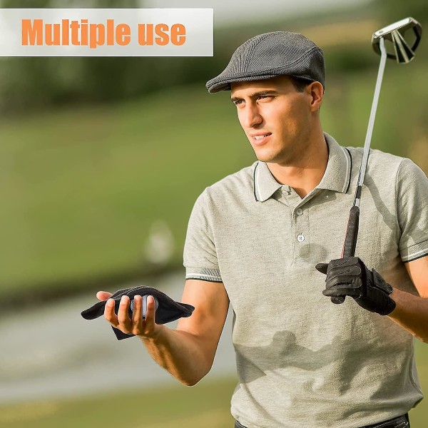 3 st golfbollshandduk 5,5 x 5,5 tum svart golf våt och torr golfhandduk ficka golfhandduk med klämma bollhandduk golfbollshandduk för golfbana