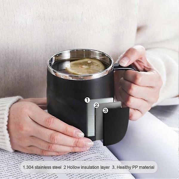 Rostfri Isolerad Mugg Med Skjutbart Lock Och Handtag (vit) db