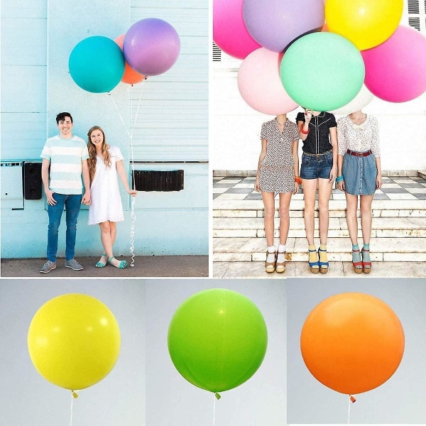Ekstra store 36 tommers lateksballonger (10 stk) for arrangementer og dekorasjoner