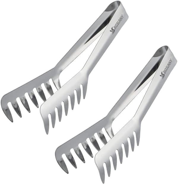 2-pack pastatång, serveringstång i rostfritt stål, spagettitång [dB}