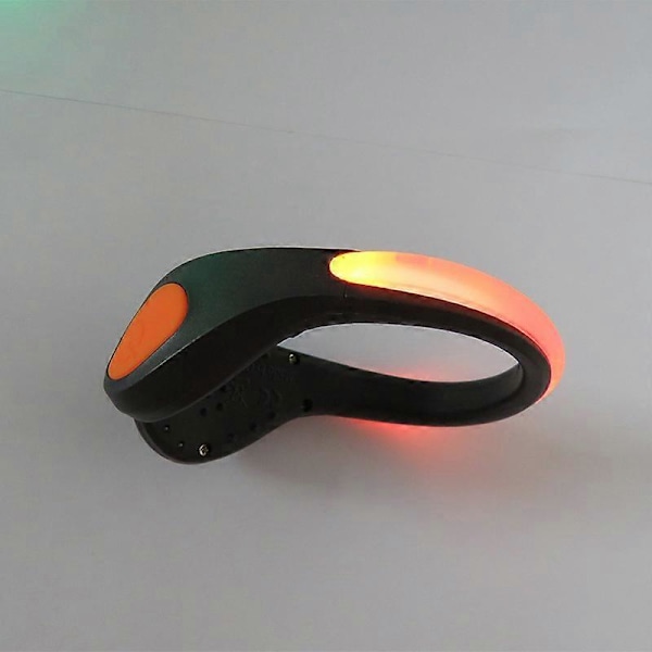 2 Pak LED Sko-Klipslys Natadvarsel Lam Refleks Løbeudstyr Lam db Orange