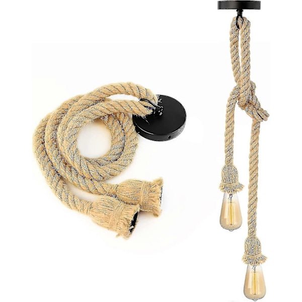 Hamp Tau Lysekrone Dobbel Hode Hengende -80cm+80cm [energiklasse A+] db