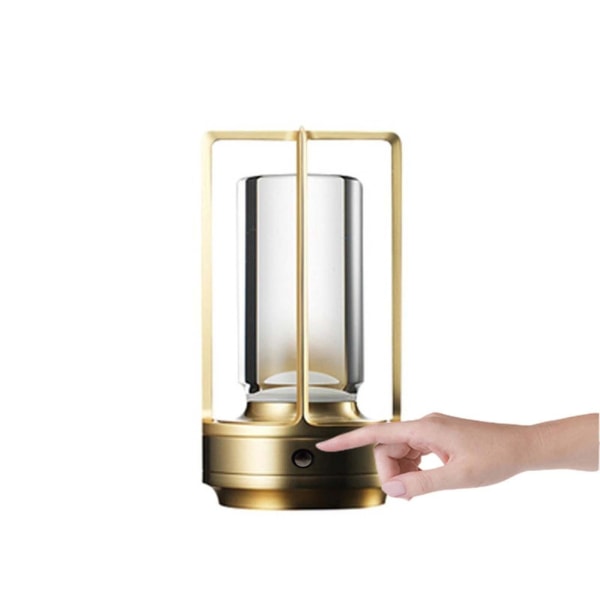 Krystall lys, tre farger oppladbar LED-lys, egnet for restauranter/soverom/barer/kafeer/campinglys-yujia [DB] Golden