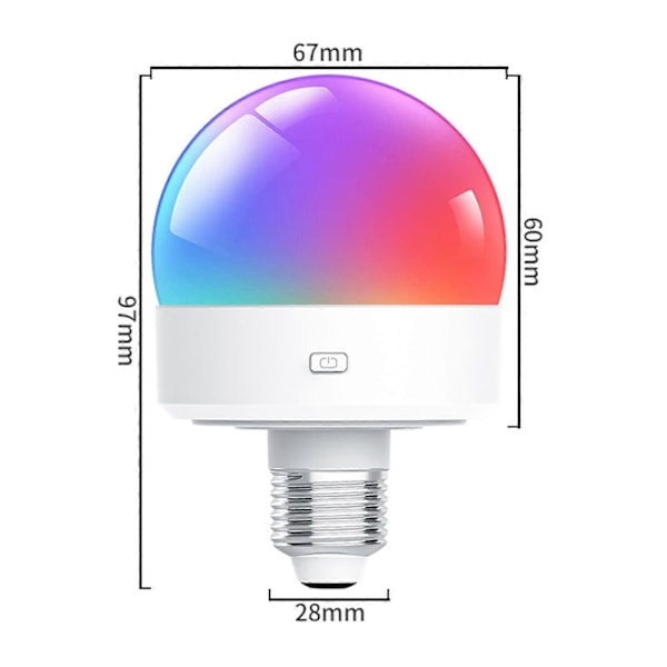 USB Uppladdningsbar Glödlampa med Fjärrkontroll Timer Dimbar Lätt att Installera Batteridriven E27 Glödlampa RGB Lampa [db] White