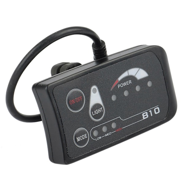 LED Display Stikkontakt 810 til Elcykel Cykling Hastighedsmåler Tilslut Ebike Forlygte og LED [DB] Black