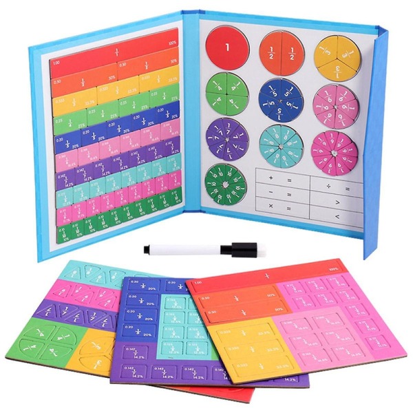 Magnetisk brøk for børn Lære matematiklegetøj Brøkbogssæt Aritmetisk læring Pædagogisk legetøj Db Photo Color