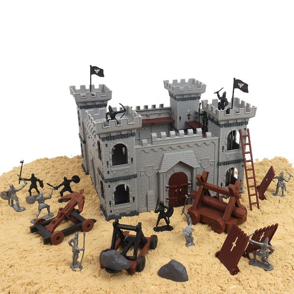 Slottssats Soldat Riddare Actionfigur Leksak För Pojkar Simulering Belägring Krigföring Db E