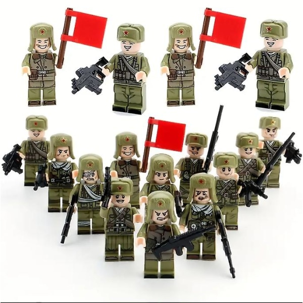 12 st per set Soldater med vapen Guns Leksak monterad man figur dockleksaker minifigur byggklossDB