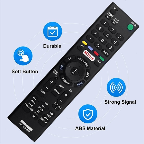 Replace -tx100b Fjernbetjening Til Led Lcd 4k Tv -55w6500 Xbr-55x855c -43x8301c -55xd8599