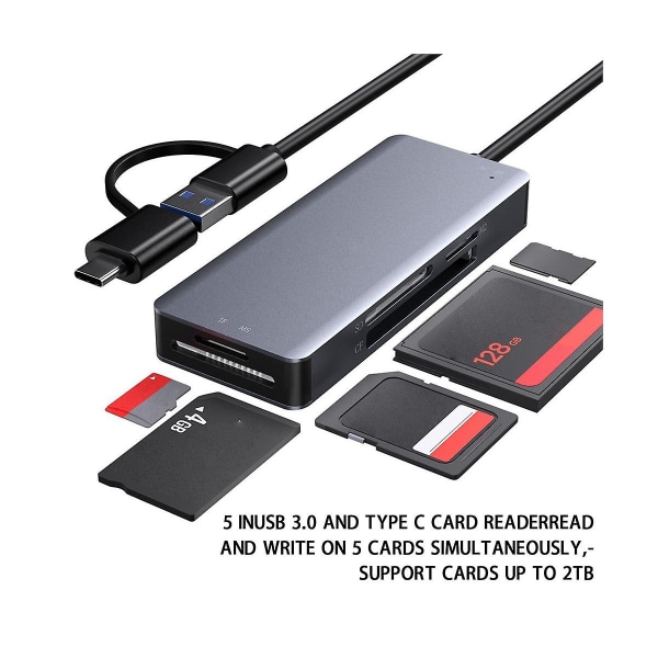 USB 3.0 multifunktionskortläsare //sd/tf-kort 5-i-1 USB kortläsare 5gbps för dator tillbehör för bärbar dator
