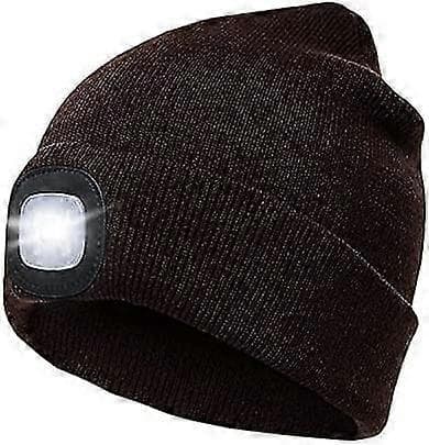 LED Lue Herrehatt Med USB Oppladbart Batteri [DB] Brown