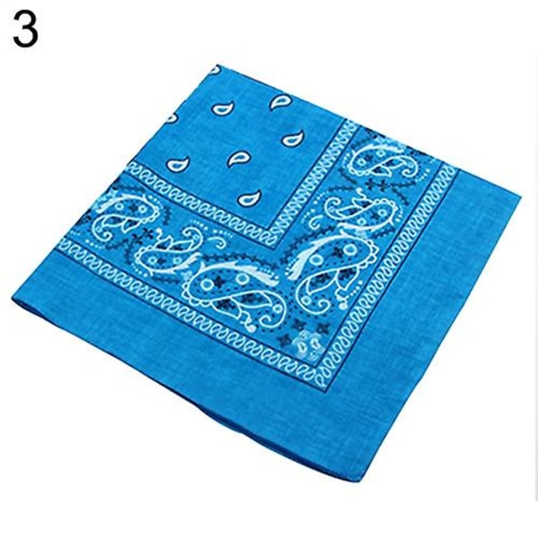 Naiset Miehet Hiuspanta Hiphop Urheilu Päänauha Neliömäinen Pää Huivi Bandana 55x55cm Lake Blue