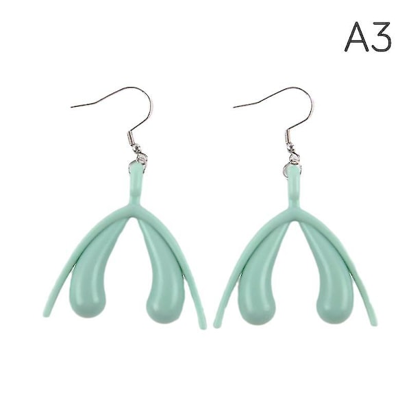 Nye Mode Klitoris Øreringe Til Kvinder Minimalistiske Dråbeøreringe Smykker db Light green 1 Pair