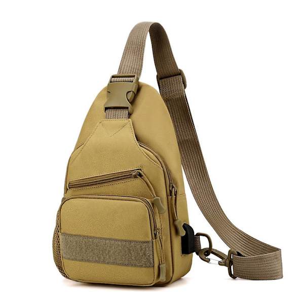 Mote Menns Camo Tactical Justerbar Rem Stropp Skulder Bag Cross-Body Bag Messenger Bag Sport Bryst Bag DB Khaki