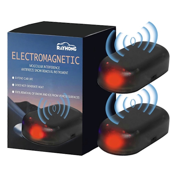 2 st Isavädersinstrument för bil, bärbar mini universell SUV lastbil fordon bil fönsterglas vinter elektromagnetisk molekylär interferens A db Black 2pcs