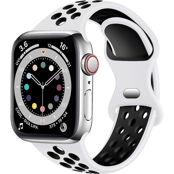 Silikon sportsrem kompatibel med Apple Watch-rem 42mm 44mm 45mm 49mm, pustende erstatningsstropper for Apple Watch Ultra/iwatch Se Series 8 7 6