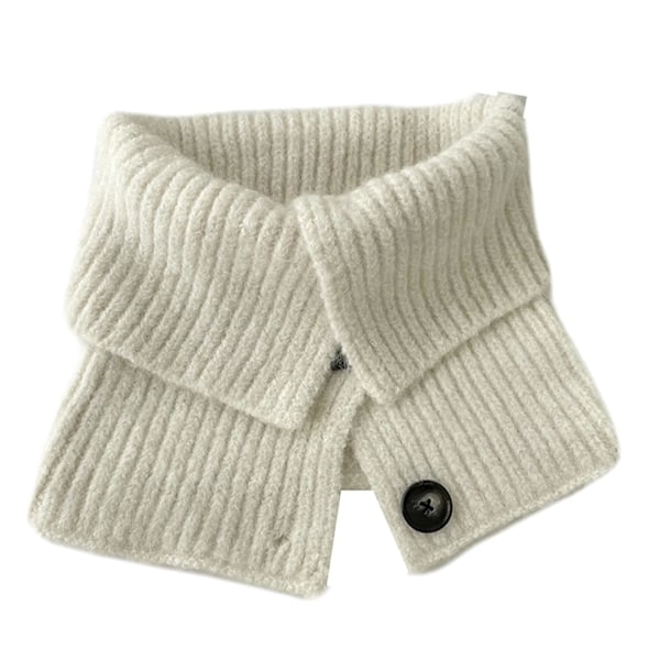 Dam Stickad Falsk Krage Höst Vinter Turtleneck Tröja Halsduk Tjock Elastisk Halsvakt Mode DB Off-white (acrylic)