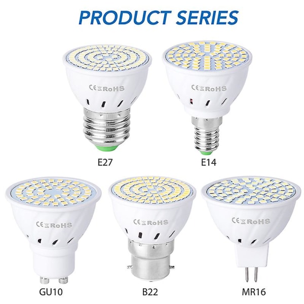 110V 220V LED Växtlampa E14 MR16 GU10 E27 Full Spectrum Växtlampor Db E14
