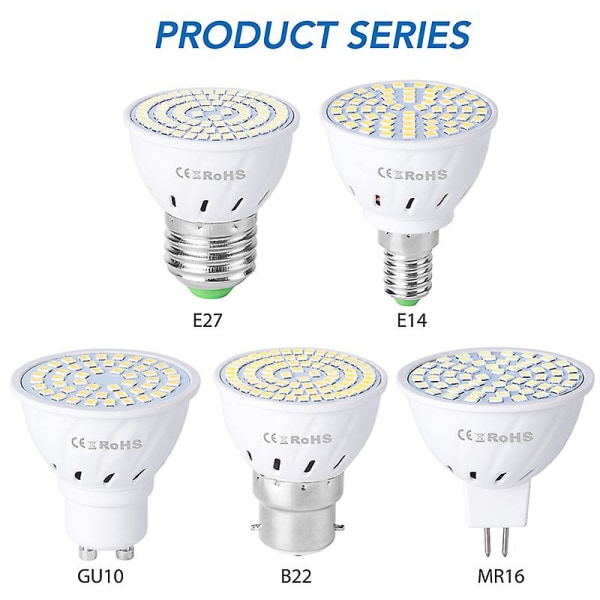 110V 220V LED-vekstlampe E14 MR16 GU10 E27 Full Spectrum Plant Grow Lamps Db GU10