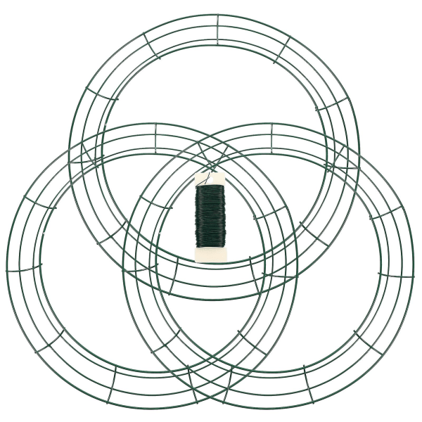 3 kpl metallilanka seppeleen renkaat vihreä lankakehys käsityökukille 1 rullalla lankaa
