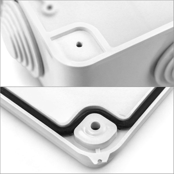 Forgreningsboks, Ip65 i abs-plast, vandtæt udvendig, hvid, 100 X 100 X 70 mm
