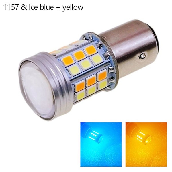 2 st LED-lampor 1157 Bay15d P21/5w 45smd Canbus Dubbel Bil Blinkerslampa +gul [DB]