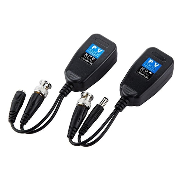 5 Par CCTV Coax BNC Video Power Balun Transceiver til Cat5e 6 RJ45 Kontakt Koaksial/analog HD Twi [DB] Black
