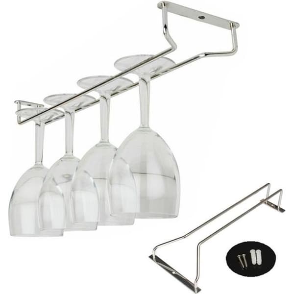 Opbevaringsstativ i rustfrit stål til stilkglas, vinglasholder, 35 cm[DB] colored LEDs
