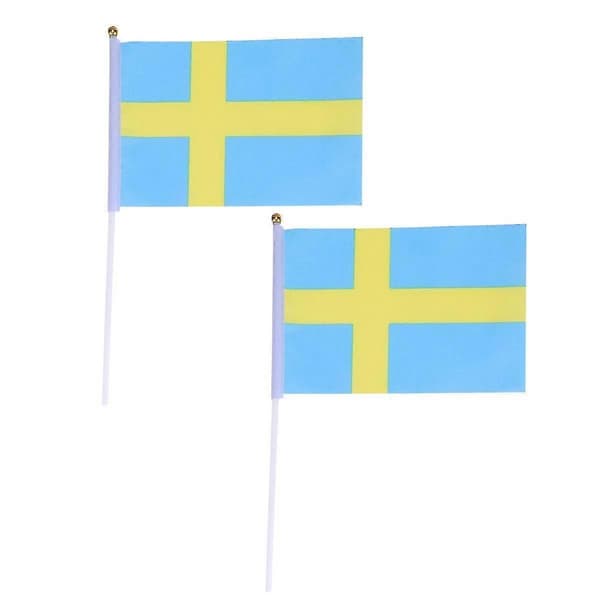 50 stk. svenske flagg på pinne, små svenske flagg[DB]