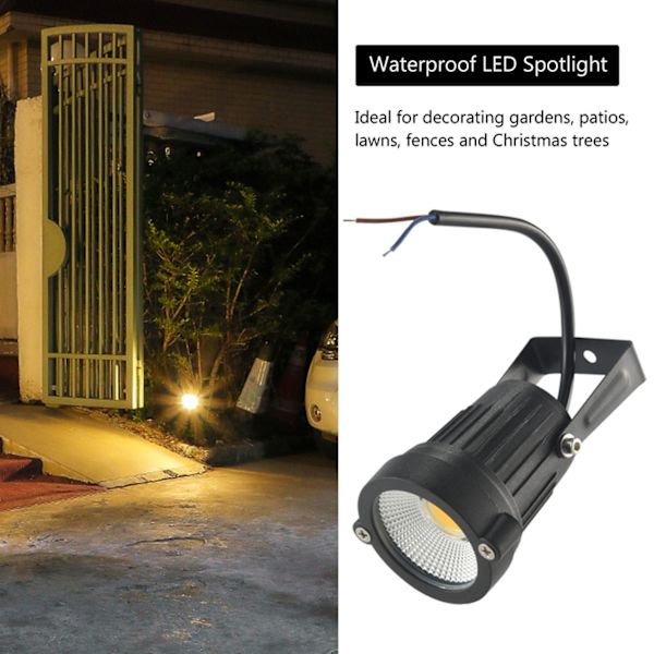 COB 3W 12V LED Plænelys Vandtæt LED Spotlight Have Have Lys Udendørs Spotlight (ingen søjle DB warm light