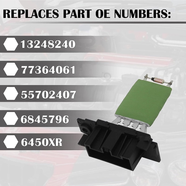 Varmeapparat Vifte Motor Resistor - Kompatibel Med Fiat Doblo Relay Bil Varmeapparat Vifte Motor Erstatning #13248240 77364061 55702407 6845796